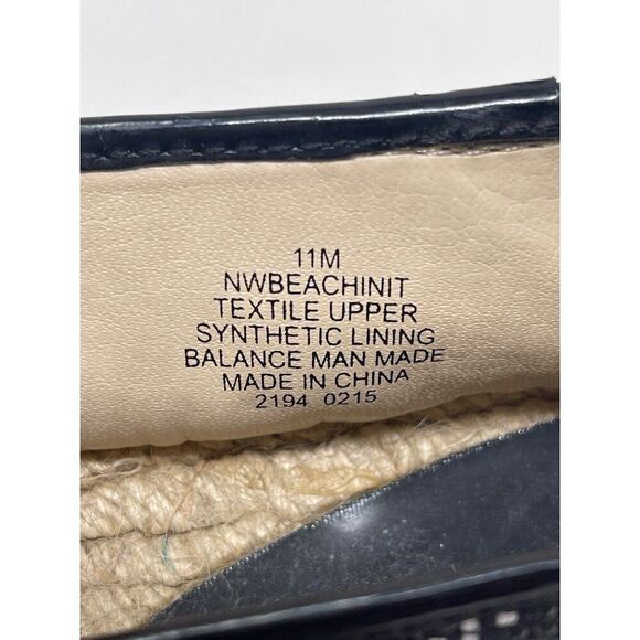 Nine West NWBeachinit Espadrille Flats 11M Black & White Pattern Textile Upper - Picture 2 of 8